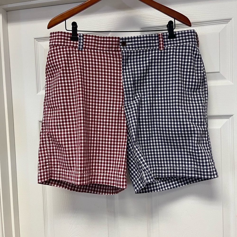 Southern Proper Red White & Blue Gingham Club Short Bermuda sz 38 EUC